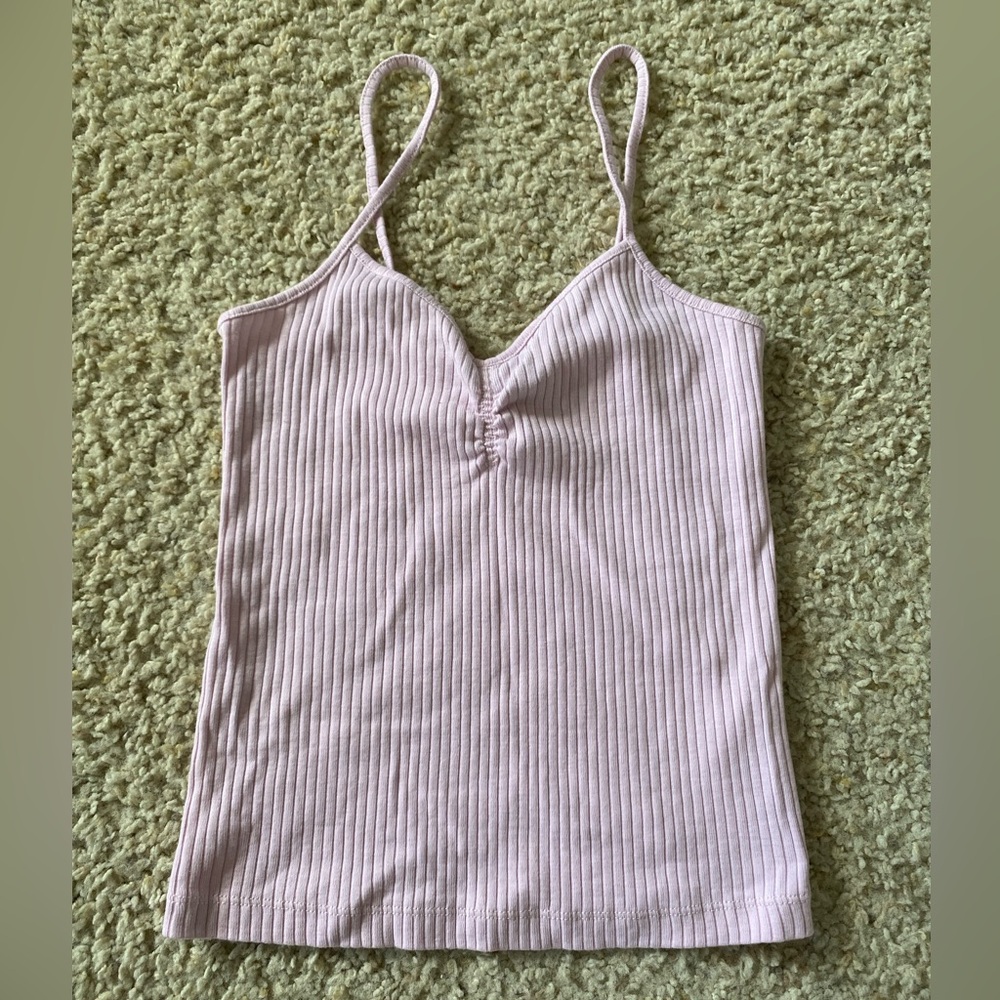 Topshop Pink Ribbed Camisole Spaghetti Strap Top Size 6